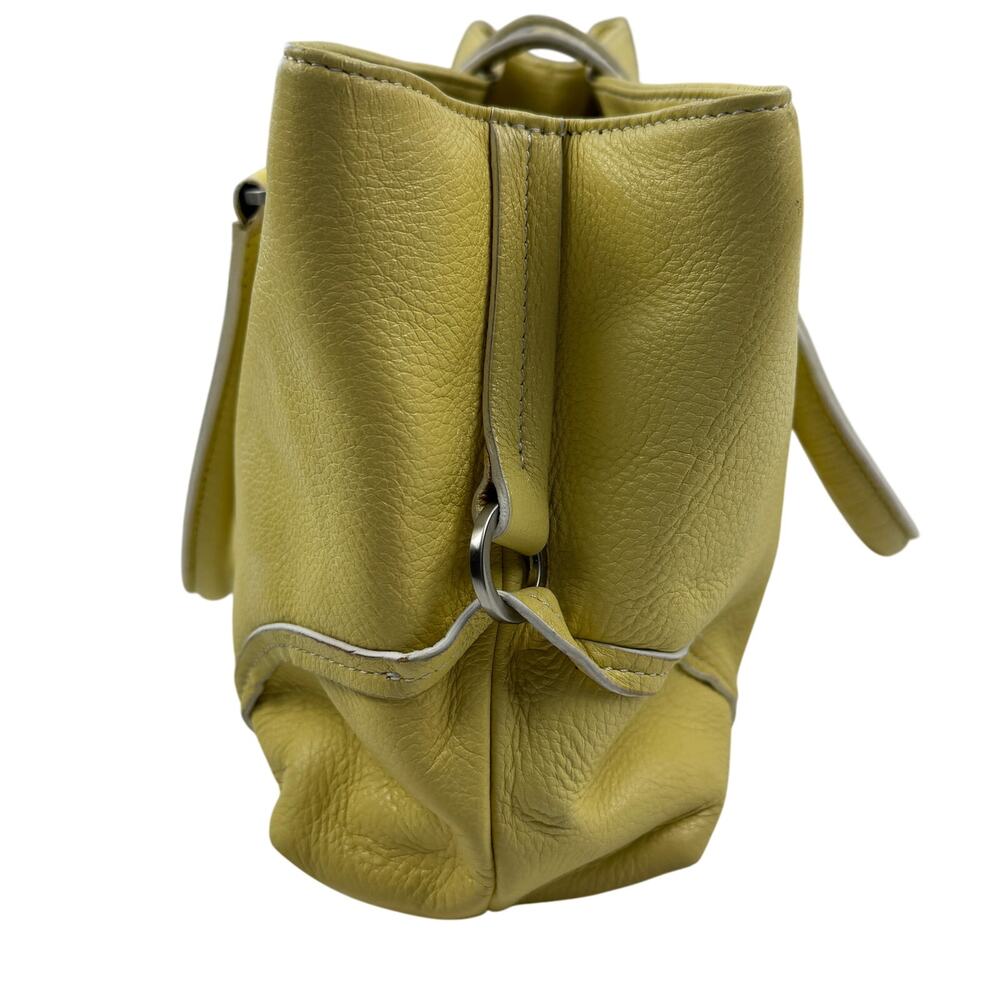 Tommy Hilfiger Butter Yellow Pebbled Buttery Soft Leather Vintage Handbag - Picture 2 of 10